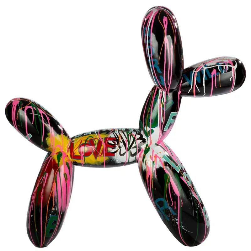 Dekofigur – Schwarze Farbe, Glänzende Oberfläche, Ballonhund Form, 120 cm - Pallone | Gilde