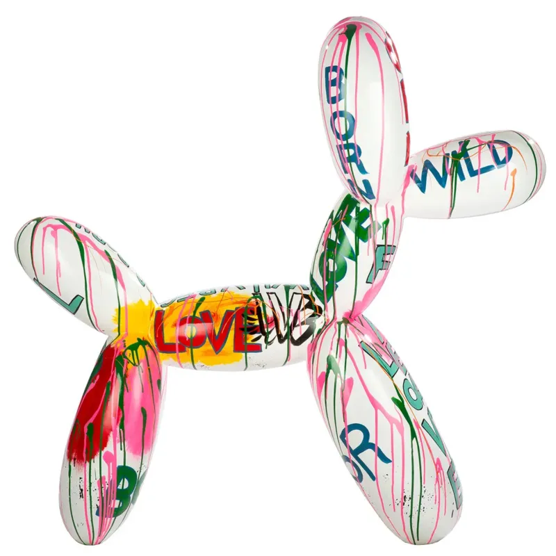Dekofigur – Weiße Farbe, Glänzende Oberfläche, Ballonhund Form, 120 cm - Pallone | Gilde