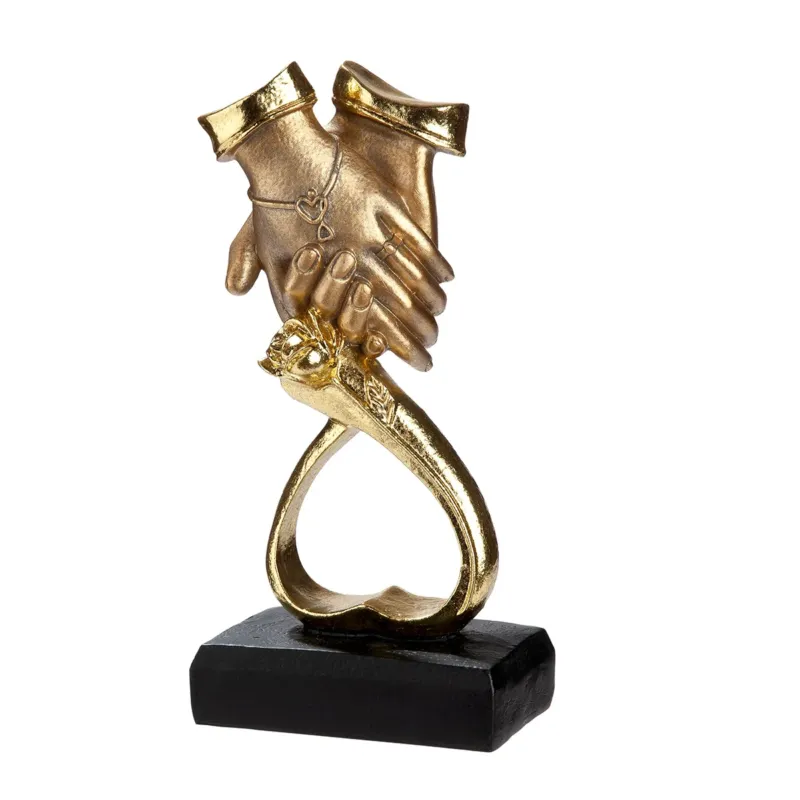 Skulptur – Mattes Kunstharz, Herz Design, Hände Motiv - Just Married | Gilde