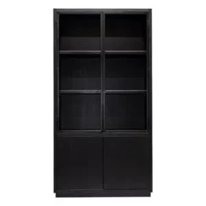 Buffetschrank Eiche, Schrank/Regal, Eichenholz/ Schwarz, Breite 120 cm