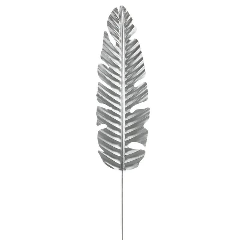 Gartenstecker – Edles Palmblatt, Silberfarbenes Metall, Wetterfeste Ausführung, 100 cm - Palmblatt | Gilde