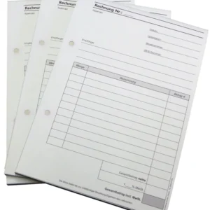 Rechnungsblock Block Rechnung DIN A5, 2-fach selbstdurchschreibend,2x50 Blatt weiß/grün - gelocht (22434)