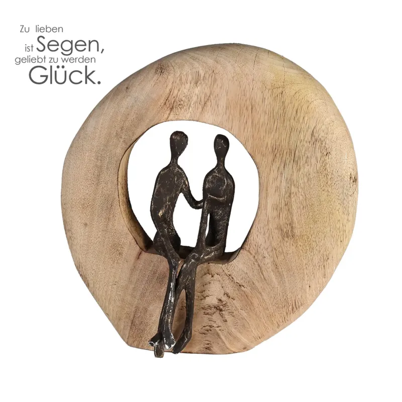 Skulptur – Harmonische Zweisamkeit, Zeitlose Symbolik, Bronzeakzente, 25 cm - Paar | Gilde