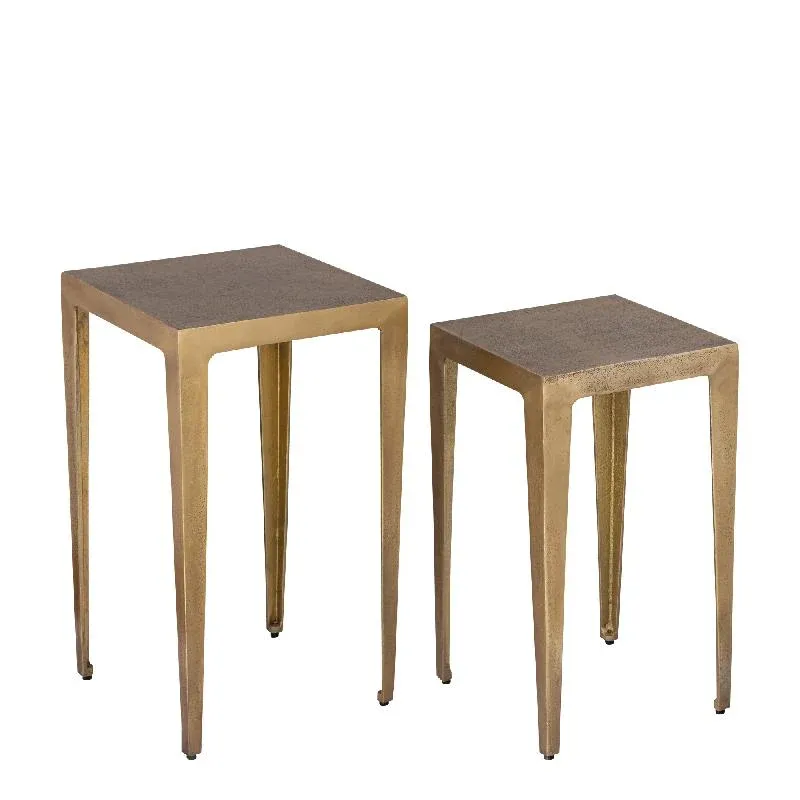 Beistelltisch – Aluminiumguss, Quadratische Form, Stabiles Design, Gold – Rivva | PTMD