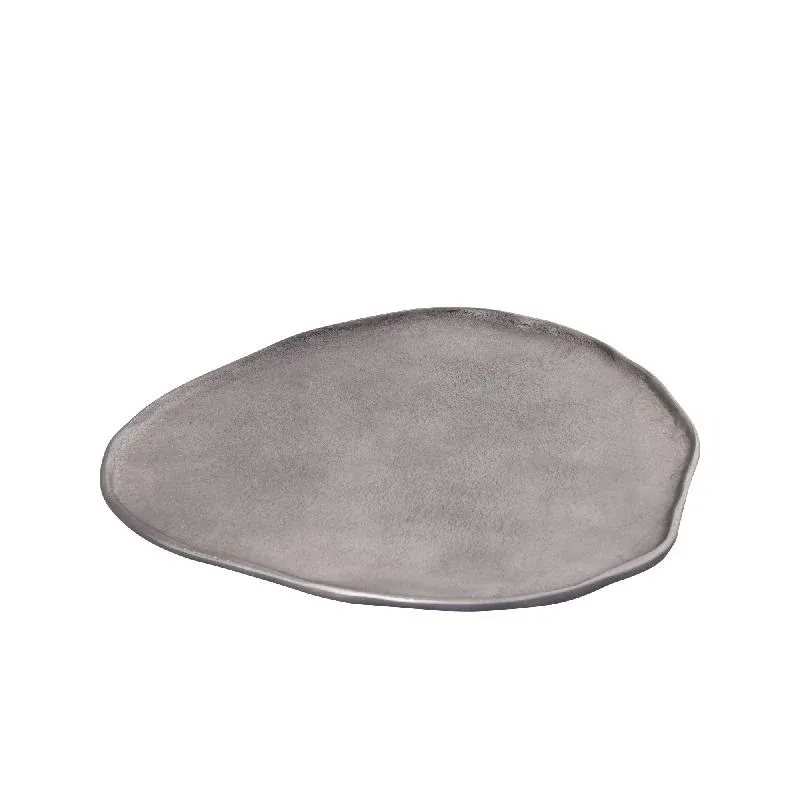 Schale – Runde Form, Organisches Design, Aluminium Material, Silber, L – Kora | PTMD