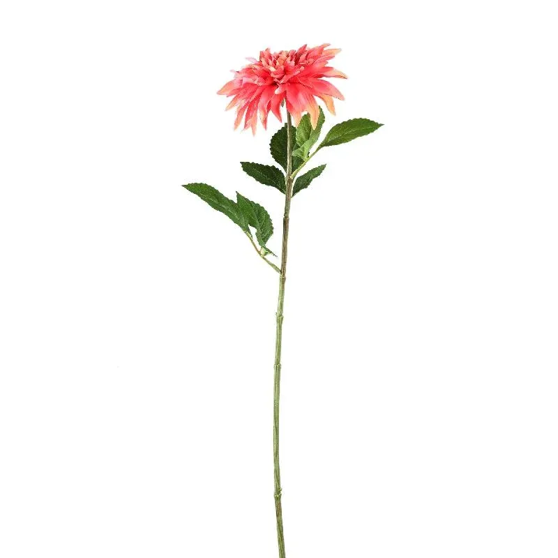 Dahlienblume – Rosa Spray mit Blättern, Beschichtete Oberfläche, Polyester Material | PTMD