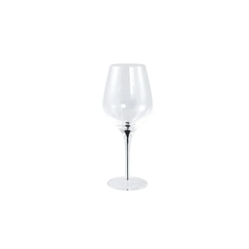 Weißweinglas - Glas, klar, schwarzer Tropfen-Akzent, organisch – Clive | PTMD