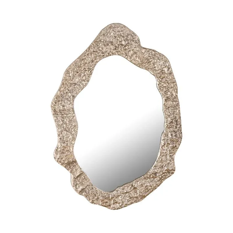 Spiegel – Organisches Design, Ovale Form, Aluminium Material, Creme – Morina | PTMD