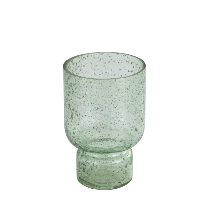 Teelichthalter – Glas Material, Grün Ton, Steinoptik Look, S – Laurynn | PTMD