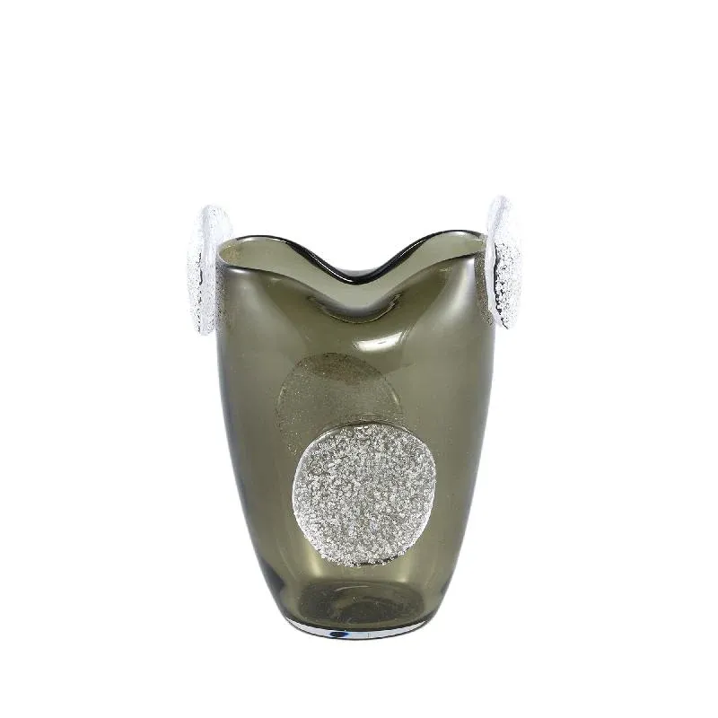Vase – Glas Material, Dekor Rundungen, Grüner Farbton, S – Giah | PTMD