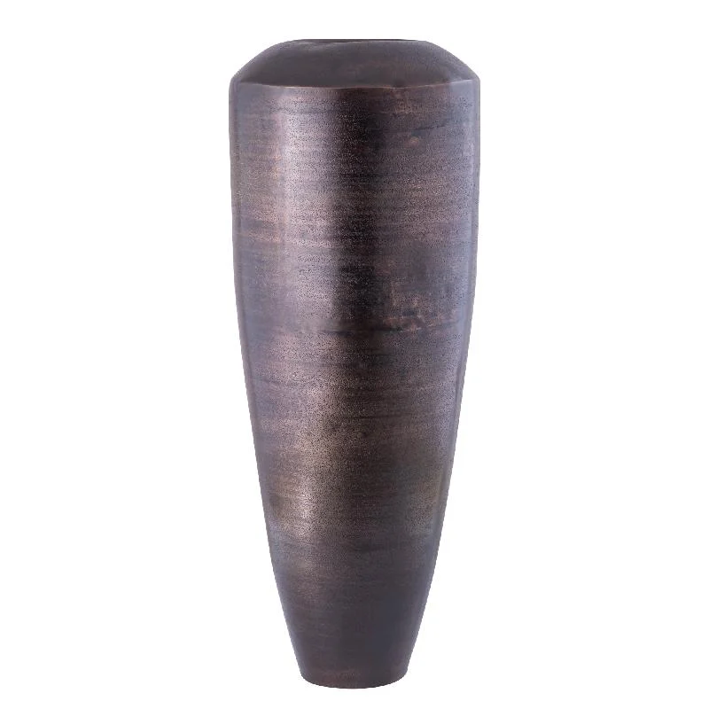 Blumentopf – Runde Form, Aluminium Blech, Kupferfarbene Oberfläche, L – Micheal | PTMD