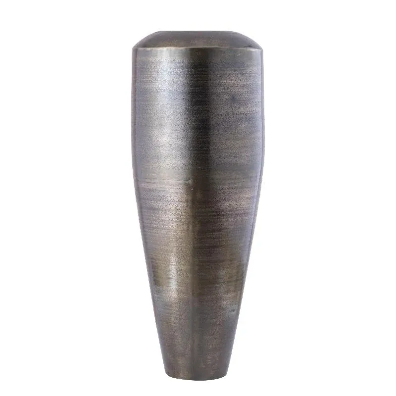 Blumentopf – Runde Form, Aluminium Blech, Gunmetal Oberfläche, L – Micheal | PTMD