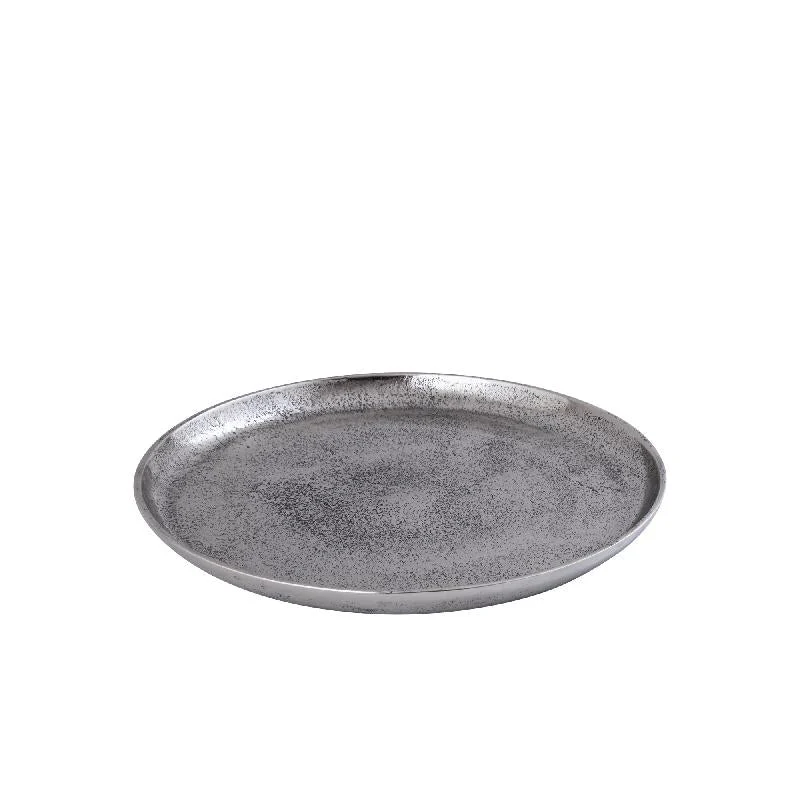 Teller – Schlichtes Design, Runde Form, Aluminium Material, Silber, M – Afta | PTMD