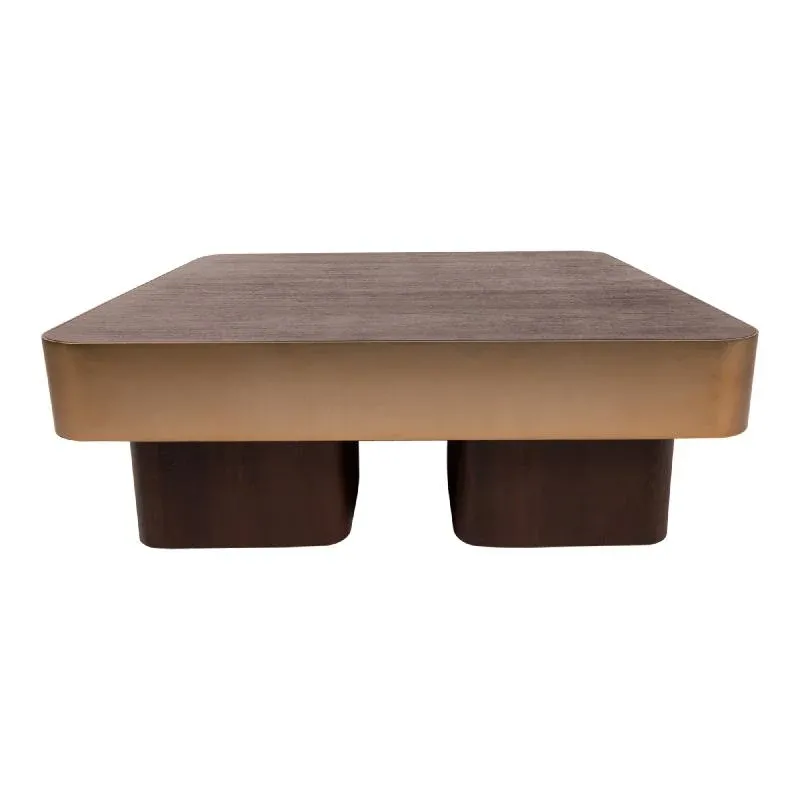 Couchtisch – Mango Holzplatte, Metall Gestell, Quadratisches Design – Warren | PTMD