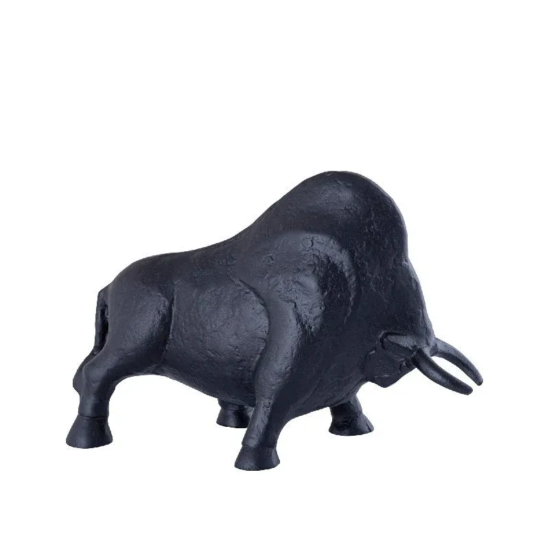 Statue - Aluminiumguss, Stier-Design, matte Oberfläche, Schwarz, L – Ebeny | PTMD