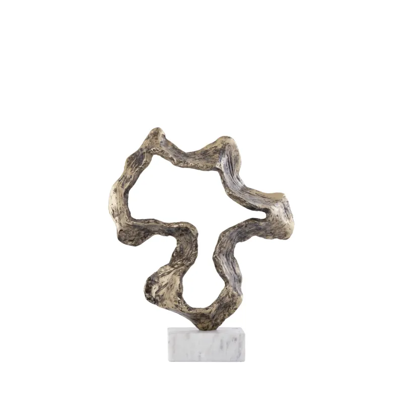Statue – Messing Design, Marmor Basis, Aluminium Material, Messing, S – Maryan | PTMD