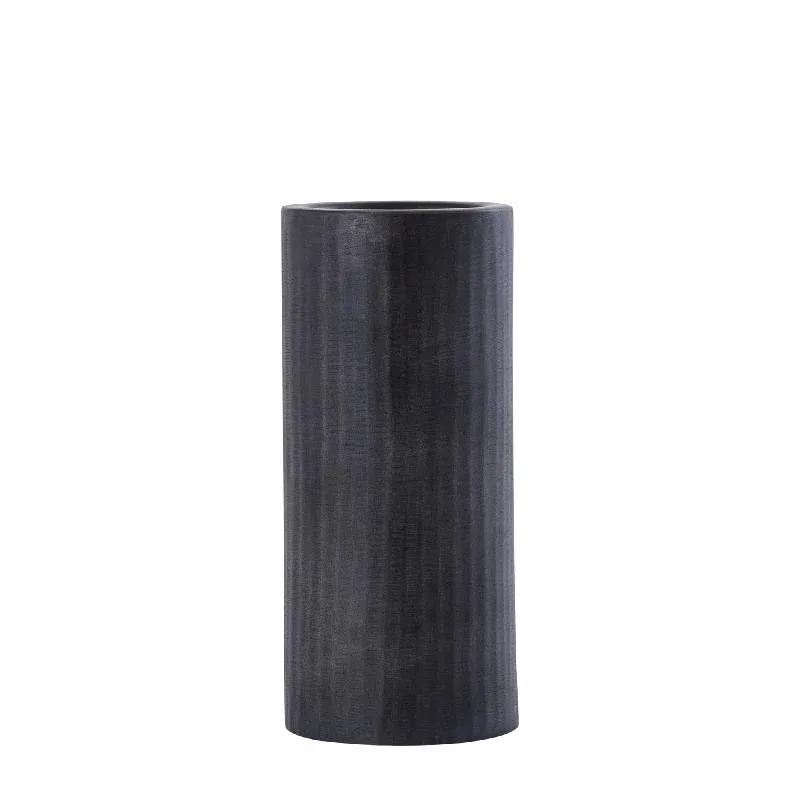 Kerzenhalter – Geripptes Design, Zylindrische Form, Aluminium Material, Grau, M – Jowad | PTMD