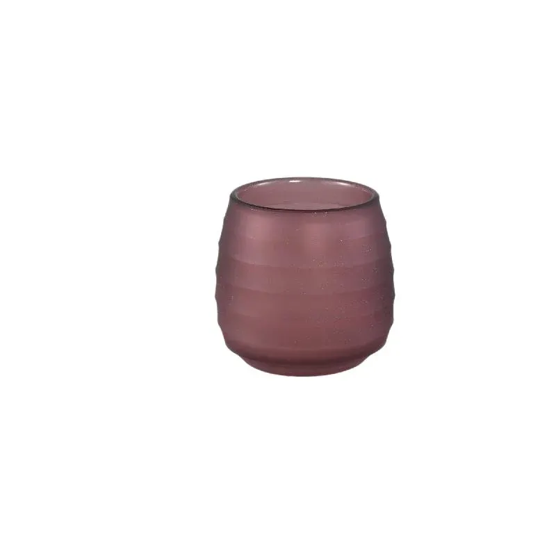 Teelichthalter – Massives Glas, Gerippte Struktur, Rosa Farbe – Nadah | PTMD