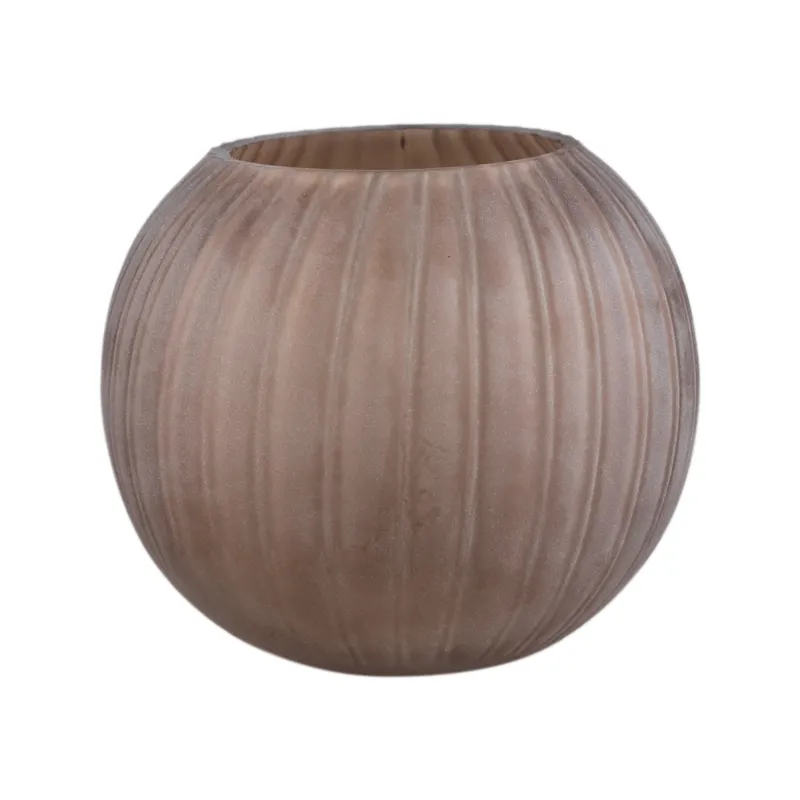 Vase – Sand Farbton, Glas Material, Geripptes Design – Levente | PTMD