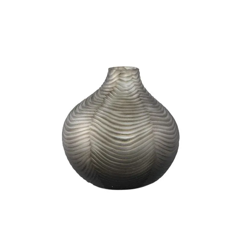 Vase – Runde Form, Glas Material, Braun – Elichi | PTMD