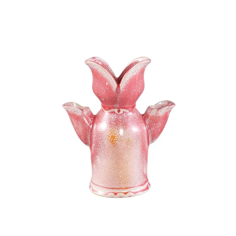 Vase – Tulpenform Design, Keramik Material, Rosa Farbe, S – Brigittee | PTMD