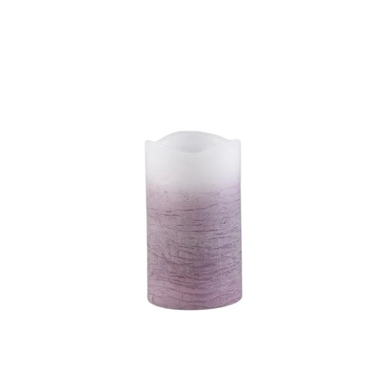 LED Kerze – Ombre Farbverlauf, Flackernde Flamme, Lila Oberfläche, Paraffin Kunststoff, M | PTMD