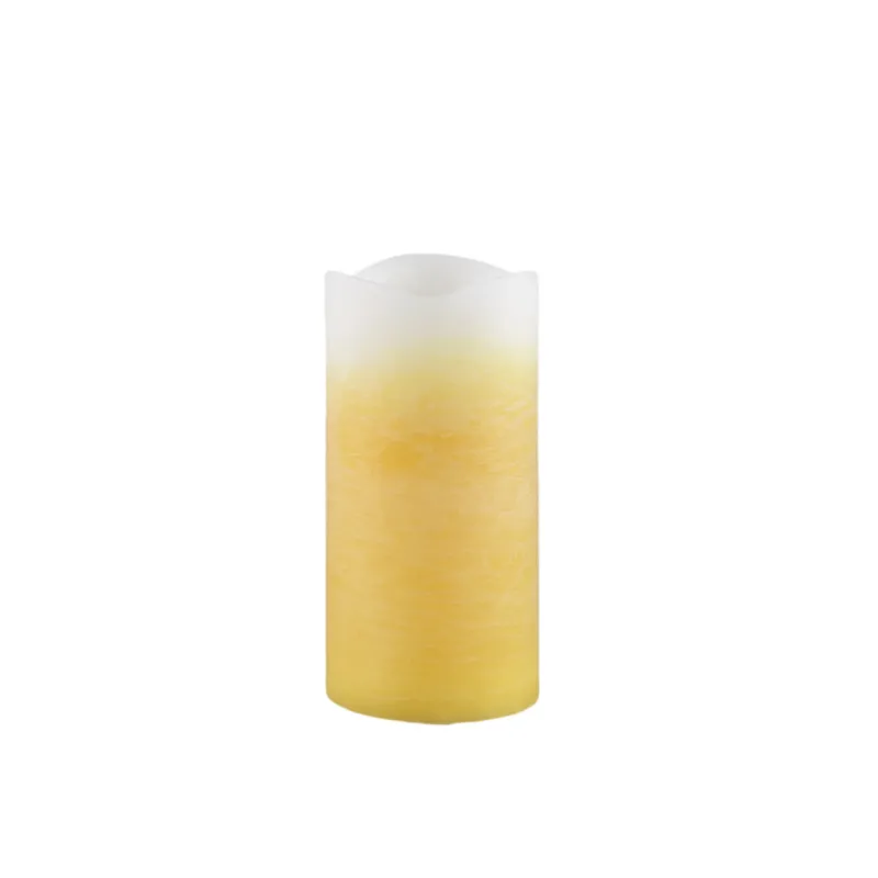LED Kerze – Ombre Farbeffekt, Gelbe Farbe, Flackernde Flamme, L | PTMD