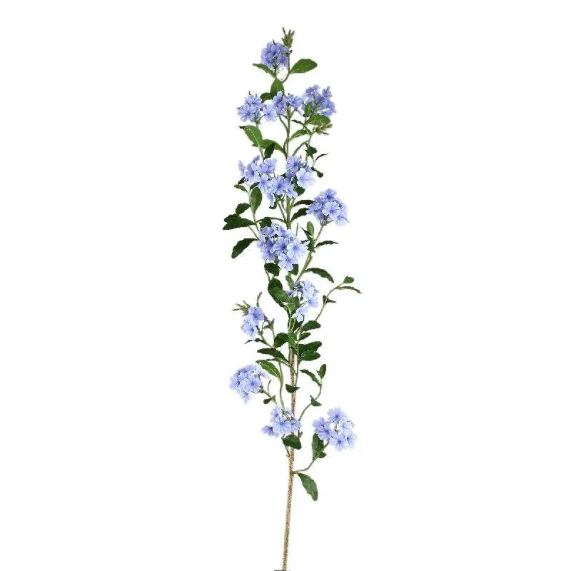 Gartenblume – blauer Bleiwurz-Zweig mit Blättern aus Stoff, Eisenmetall und Kunststoff | PTMD