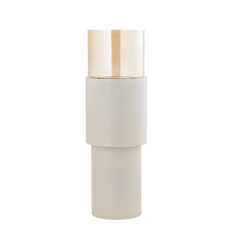 Windlicht – Cremefarbenes Eisengestell, Lüster Glasaufsatz, Elegantes Bodendesign, L – Soon | PTMD