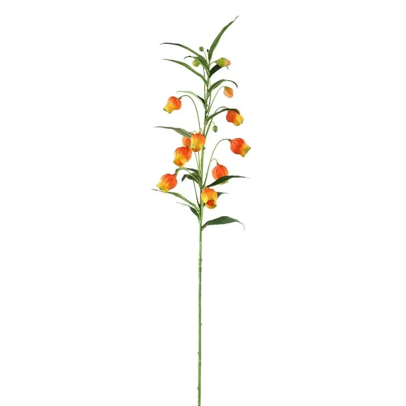 Lilienblume – Oranger Lampionblütenzweig aus Stoff und Kunststoff | PTMD