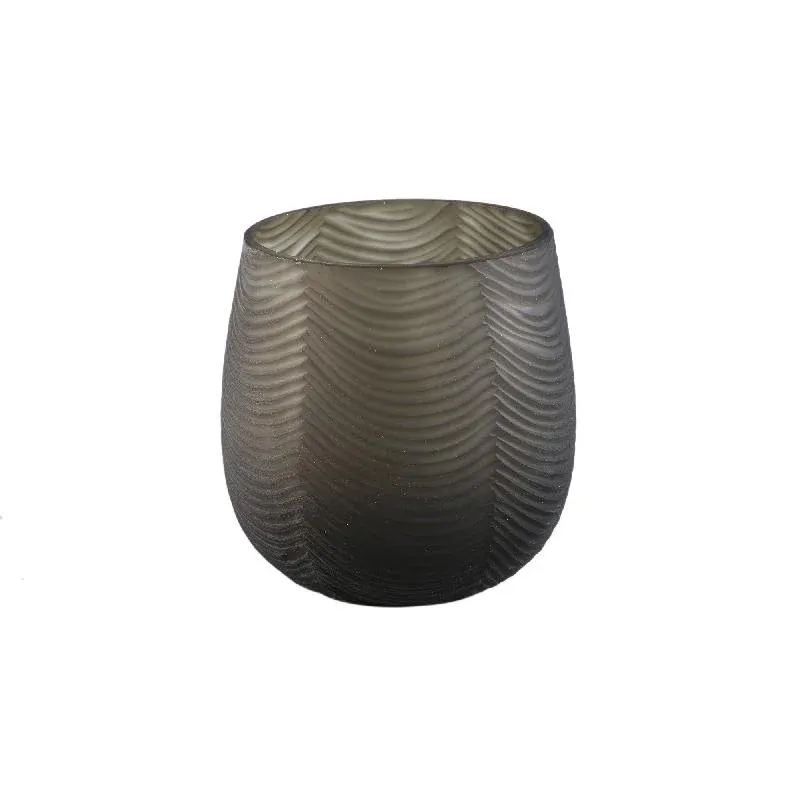 Vase – Bombierte Form, Glas Material, Braun – Elichi | PTMD