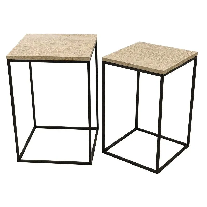 Beistelltisch – Marmorplatte, Rundes Design, Stabiles Gestell, Beige – Volos | PTMD