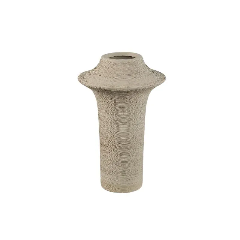 Vase – Steinzeug Keramik, Ring Design, Beige Farbe, L – Rinder | PTMD