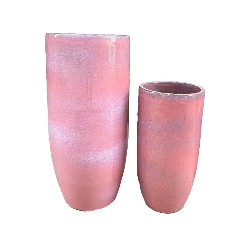 Topf – Glasiertes Design, Runde Form, Keramik Material, Rosa – Dezzel | PTMD