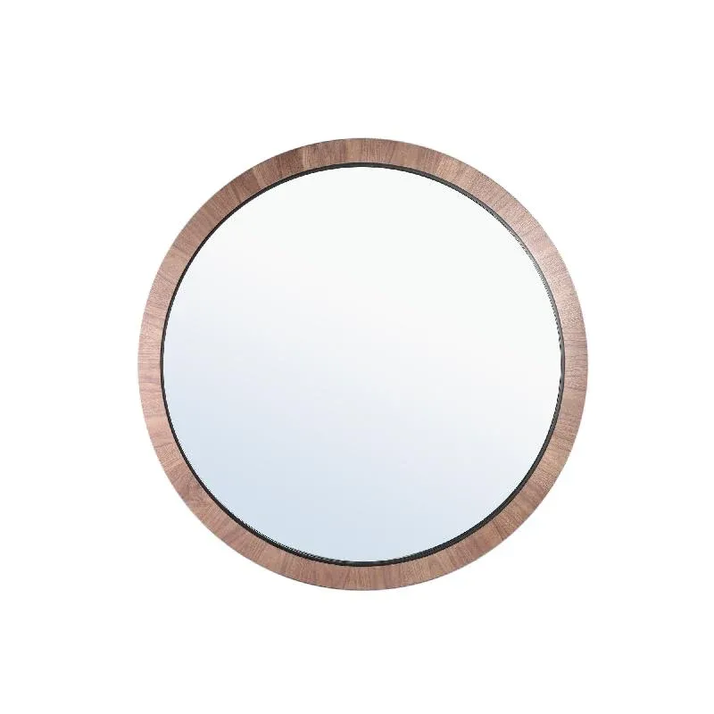 Spiegel – Holzfurnier, Runde Form, Großes Design, Natur, XL – Tiess | PTMD