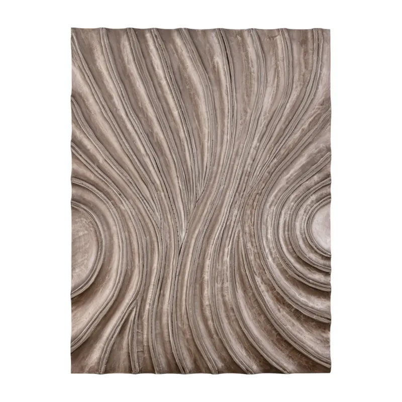 Wandpaneel aus MDF in Dunkelbraun mit glänzendem Finish, Wellenstruktur, rechteckiger Form, M – Reddie | PTMD