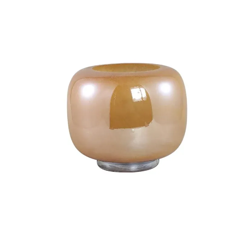 Vase – Runde Form, Glas Material, Kamel, Mit Fuß, L – Mexx | PTMD