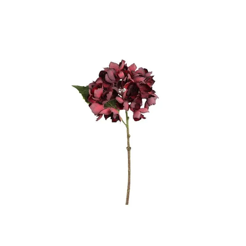 Hortensienblume – Kleiner Burgunder-Stiel, Stoffblüten, Eleganter Stiel, S | PTMD