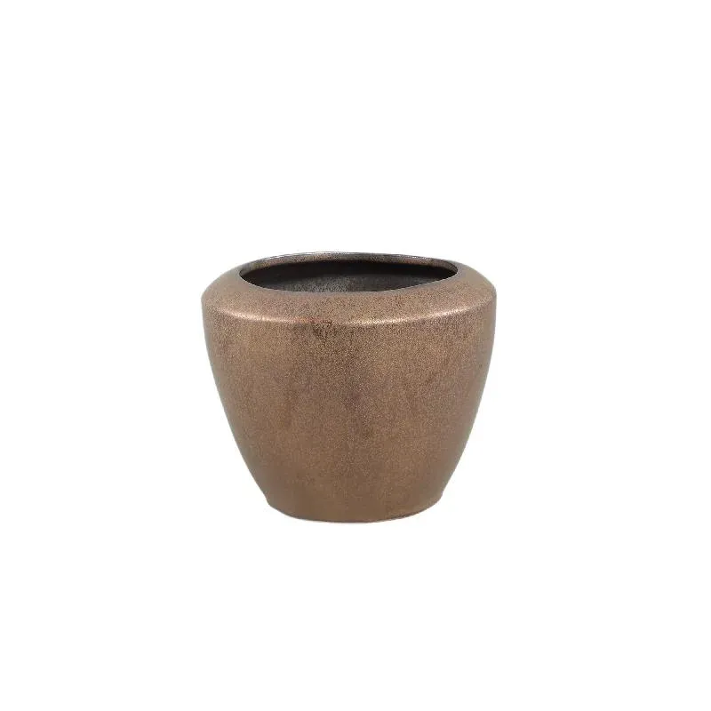 Topf – Bronze Oberfläche, Runde Form, Glatte Oberfläche, Keramik Material, XS – Kyleigh | PTMD