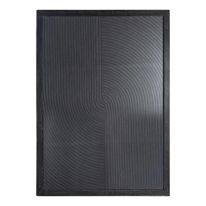 Wandpaneel – Linien Muster, MDF Holz, Schwarzer Farbton, L – Elasah | PTMD
