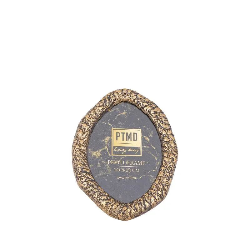 Bilderrahmen – Organisches Design, Ovale Form, Aluminium Material, Gold – Paislie | PTMD