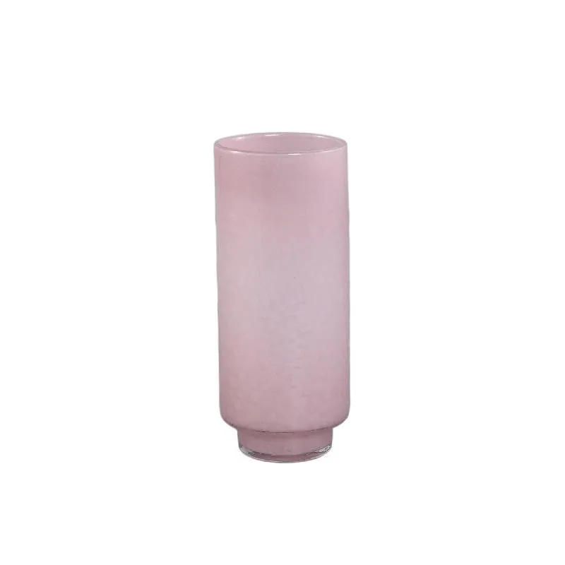 Vase – Rosa Glas, Runde Form, Gerader Fuß, L – Hervy | PTMD