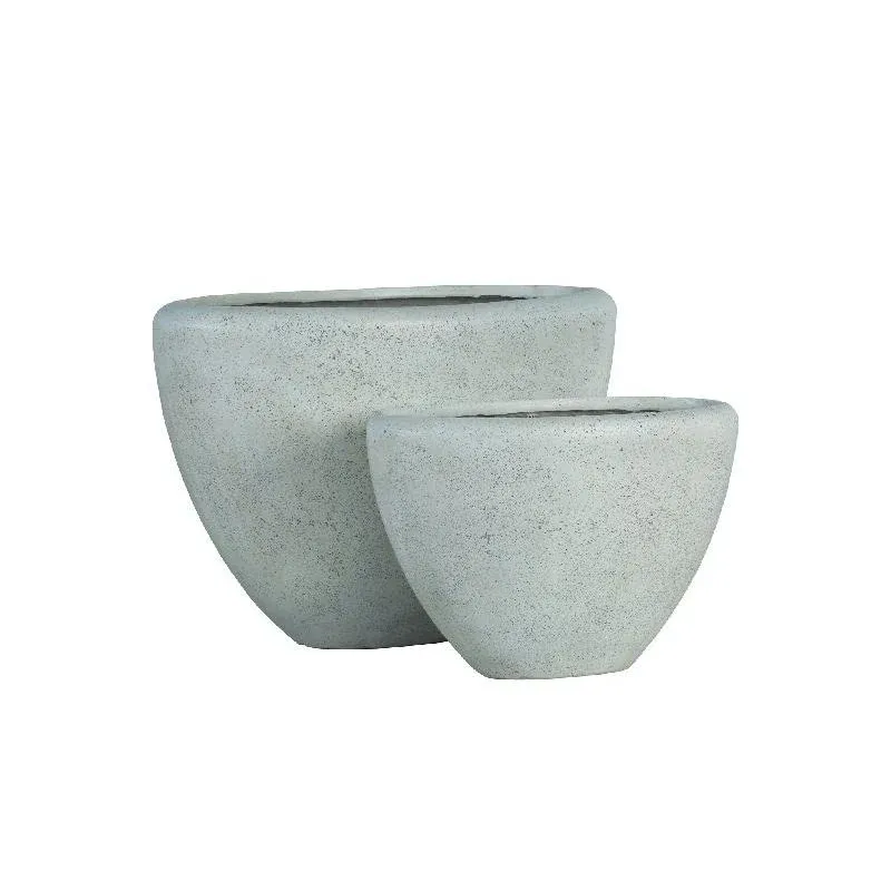Topf – Ovale Form, GRC Material, Creme Finish, Niedrig – Dashima | PTMD