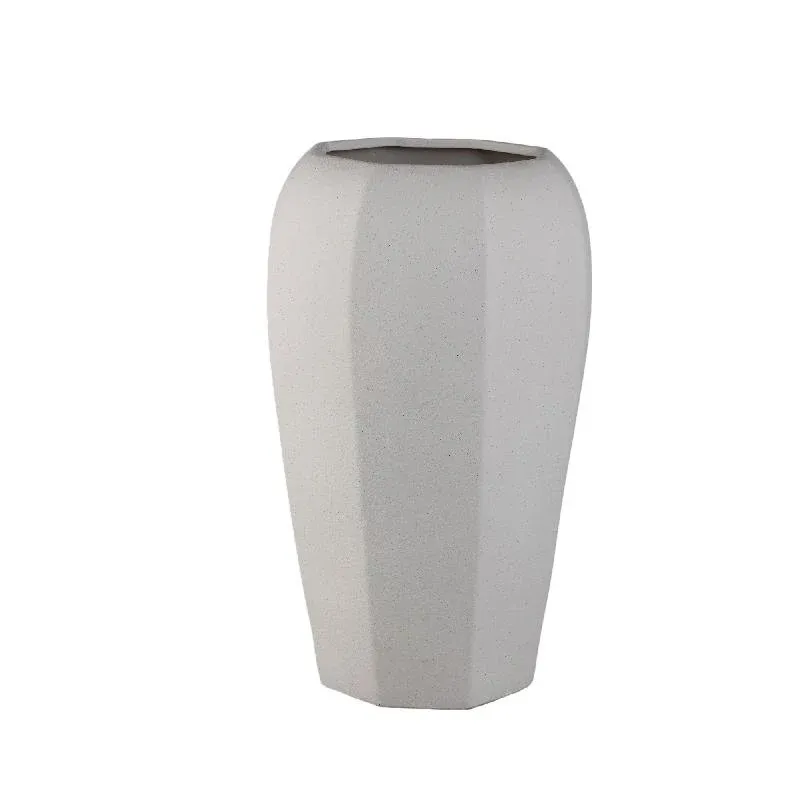 Topf – Keramik Material, Achteckige Form, Creme Oberfläche, L – Myrick | PTMD