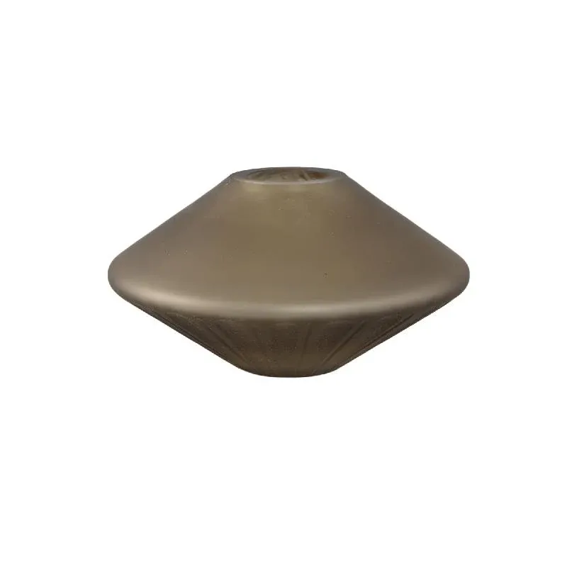 Vase – Braunglas, Linienmuster, Geschliffene Oberfläche, S – Damiri | PTMD