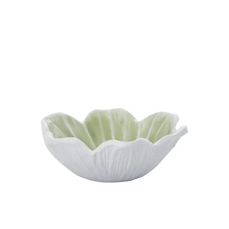Schale - Aluminiumguss, Blumenform, organische Kontur, Mintgrün, M – Wonda | PTMD