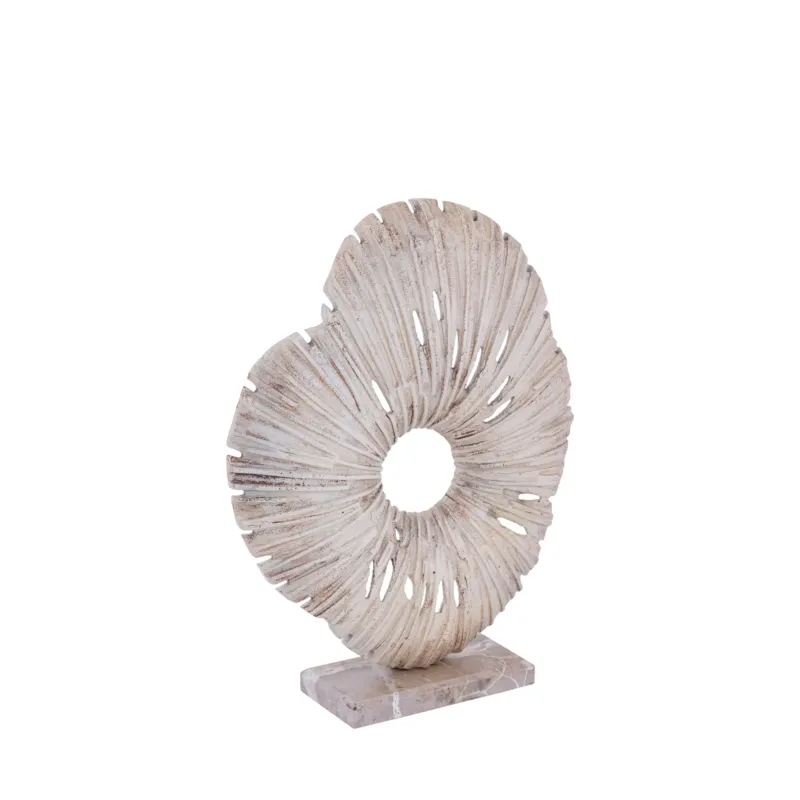 Statue – Organisches Design, Aluminium Material, Beige, S – Vija | PTMD