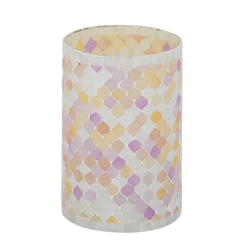 Windlicht – Glas Material, Hellrosa Ton, Mosaik Design, L – Zadie | PTMD