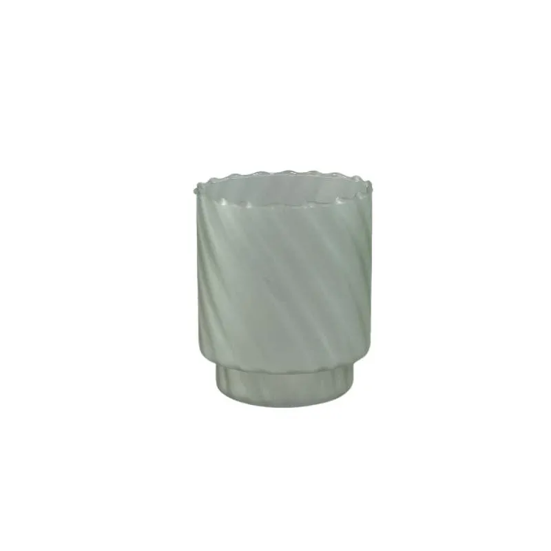 Windlicht – Mattiertes Design, Runde Form, Glasmaterial, Grün, M – Rameen | PTMD