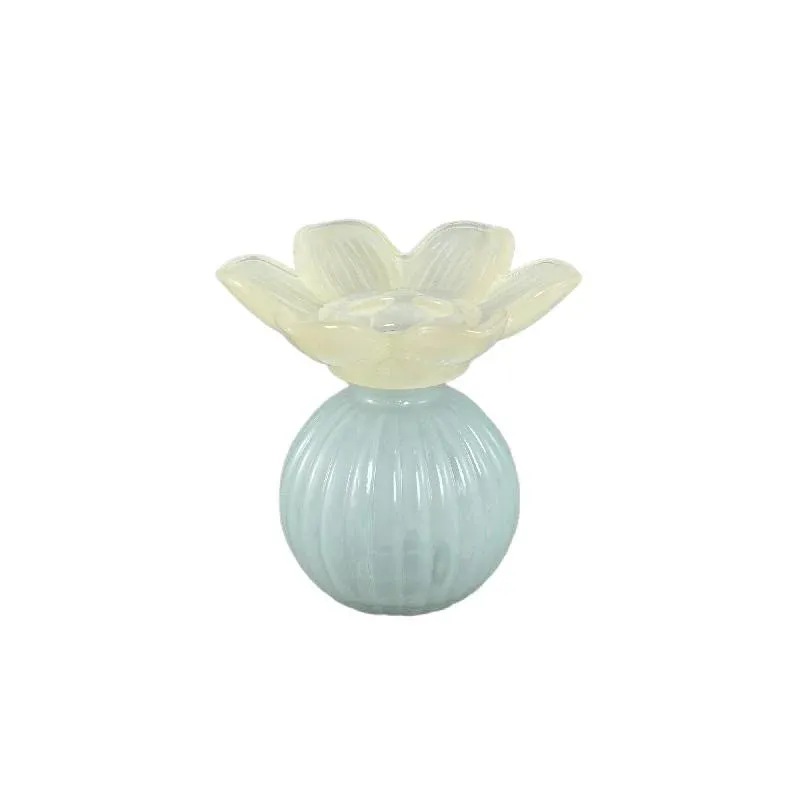 Kerzenhalter – Blumendesign, Bollenform, Glasmaterial, Gelb – Leila | PTMD